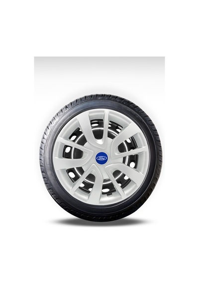 Ford 15'' İnç Gri Jant Kapağı 4lü Takım Esnek Fiesta Focus Courier Transit Connect Fusion Transit Courier Tourneo Courier Teneke Jant Uyumlu Universal Logolu 111
