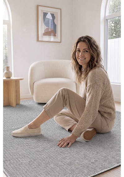 Kaymaz Taban Yıkanabilir Krem Halı Jüt Kilim Yıkanabilir Örme Gri Sisal Kilim Gri Gri