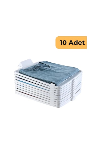 Beyaz T-shirt Düzenleyici 10'lu Set, Beyaz Tr Plastik Beyaz