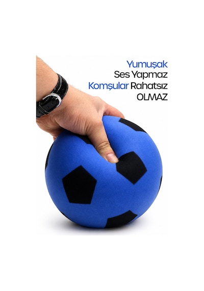 No:1 Futbol Topu Sessiz Sünger Gürültüsüz Yumuşak Evde Oynamaya Uygun Futbol Topu Mavi Sft6