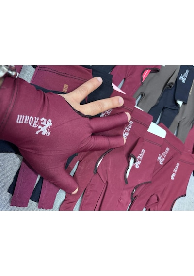 Kesik Parmak Adam Baskılı Eldiven 5 Adet Bordo