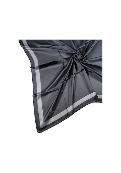 Mim Eşarp Mısırlı Eşarpları Bantlı Jan Jan Eşarp 100x100 Cm Gri - Gümüş