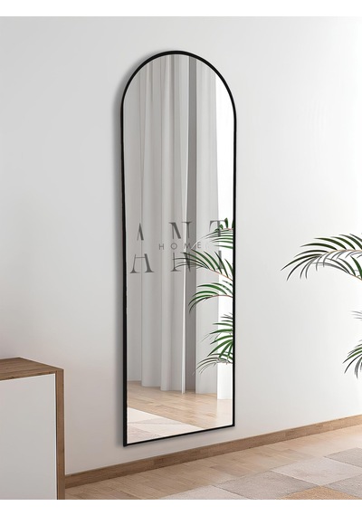 Dekoratif Ayna Oval Boy Ayna Duvar Aynası 180x60 Cm 180 X 60 Siyah Antno25s Siyah