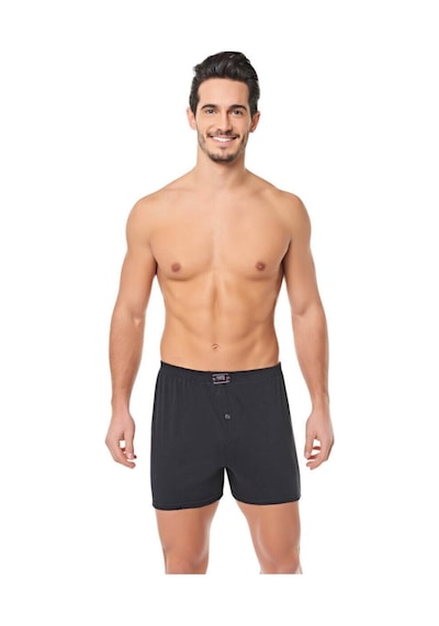4 Adet Siyah Renk Penye Boxer Siyah