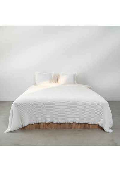 Terra Petek Dokulu Çift Kişilik Yatak Örtüsü Beyaz 220x240 Cm Çok Renkli