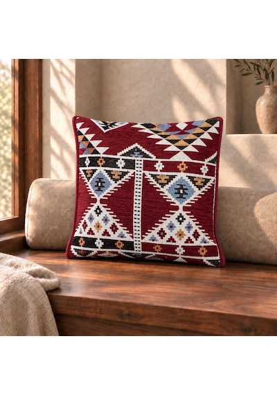 Bk Gift El Yapımı Otantik Türk Kilim Kırlent Yastık 43x45 Cm -5 Bohem Etnik Dekoratif Koltuk Yastığı Çok Renkli