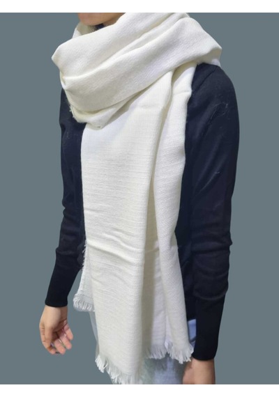 Tezzgelsin Kadın Yumuşak Yün Dokulu Omuz Şalı Atkı Ekru