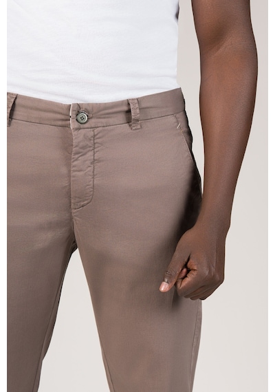Akçaylar Regular Fit Pamuklu Arka Beli Lastikli Yazlık Chino Pantolon Kahverengi