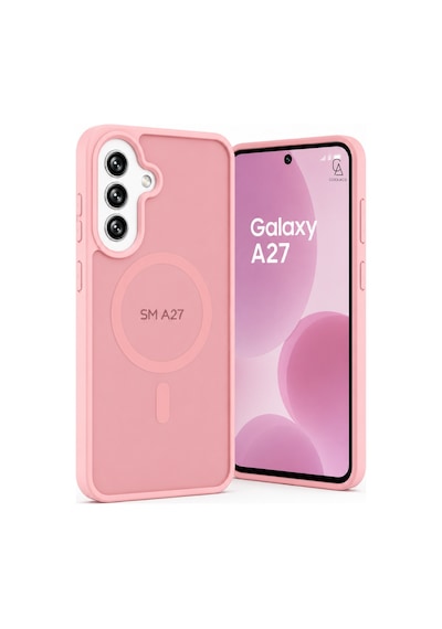 Samsung Galaxy A27 Ile Uyumlu Kılıf Magsafe Şarj Özellikli Mat Arka Yüzeyli Kapak Pudra