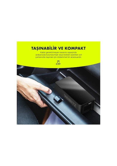 150 Psı Taşınabilir Şarjlı Hava Pompası Dijital Ekranlı, Led Işıklı, 6000 Mah Batarya, Powerbank