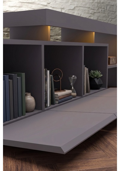 Luma Led Işıklı Tv Ünitesi 160 Cm - Modern Tv Sehpası Antrasit Luma Led Işıklı Tv Ünitesi 160 Cm - Modern Tv Sehpası Antrasit