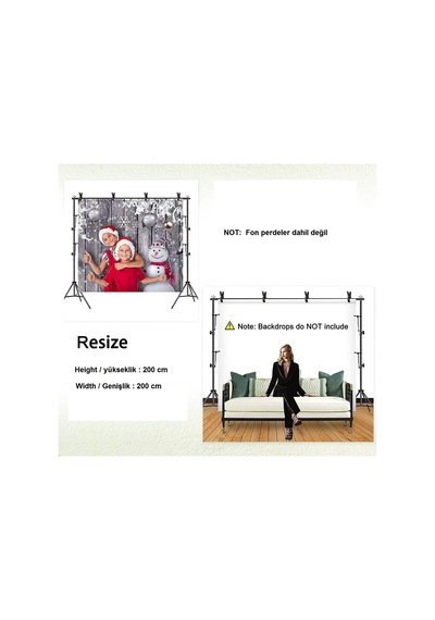Aa Plus 2x2 Metre Fon Standı Background Stand 4 Mandal Siyah