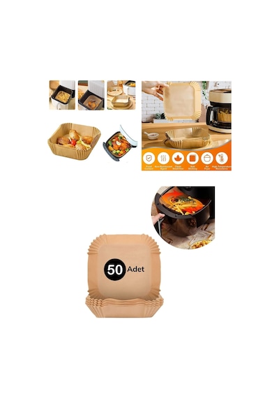 Airfreyer Fritöz Kağıdı Kare Xl / Xxl 50li Diğer