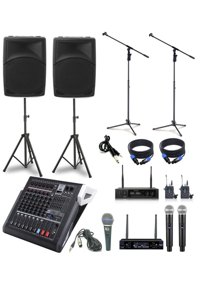 Mixer Hoparlör Mikrofon Anfi Hoparlör Seti -okul Tören Seti 5