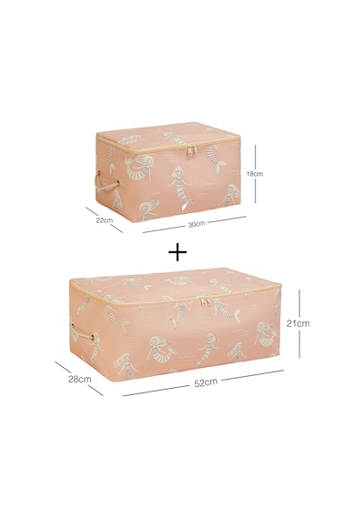 Ocean Home Textile 2'li Çocuk Odası Deniz Kızı Hurç Set 1 Adet 30 x 22 x 18 / 1 Adet 52 x 28 x 21 cm