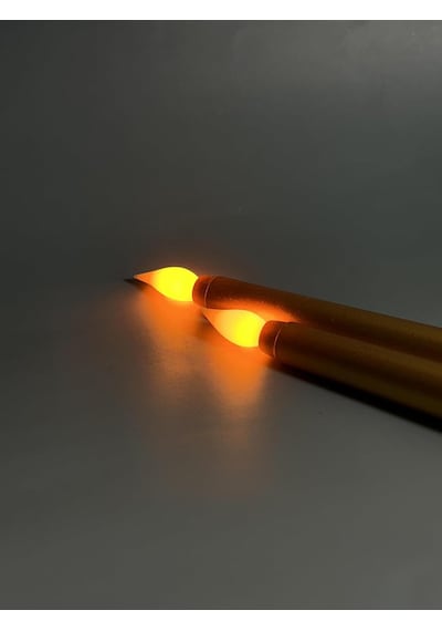 Alevsiz Led Şamdan Mum Pilli - 2 Adet Pil Hediyeli Kırmızı
