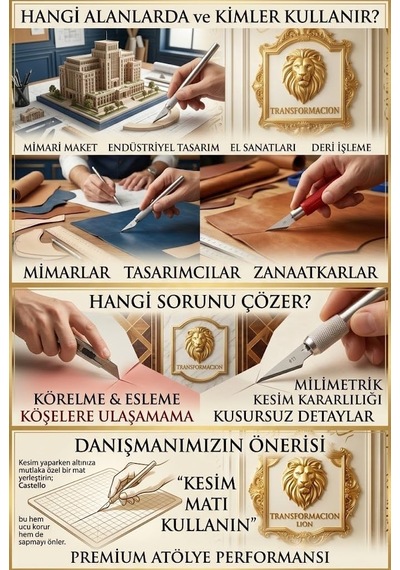 Tr Transformacion 13 Parça Profesyonel Hobi Bıçağı Seti Manyetik Kutulu Maket Deri Hassas Kesim Neşteri