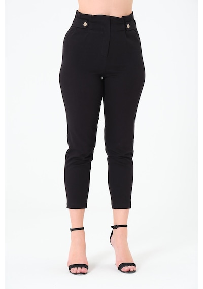 Sortie Collection Pileli Gabardin Pantolon Siyah