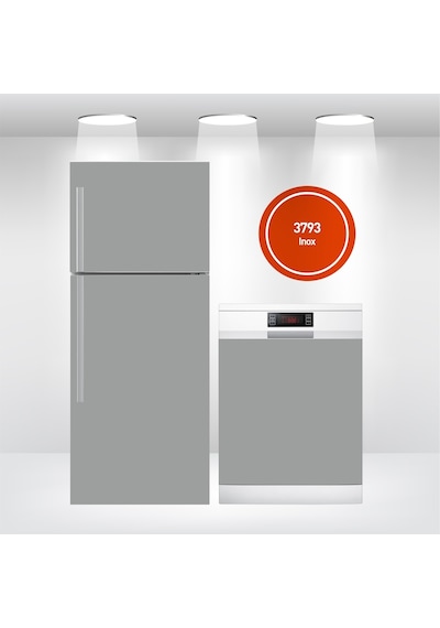 Buzdolabı Ve Bulaşık Makinesi Kapak Sticker Folyo Gri İnox