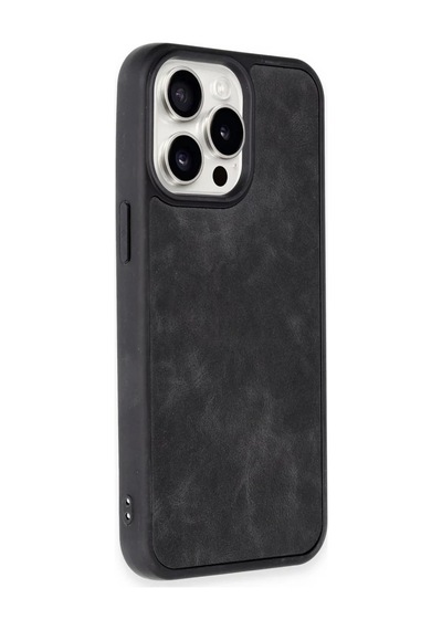 Apple Uyumlu iPhone 14 Pro Max Uyumlu Kılıf Aras Deri Kapak - Siyah
