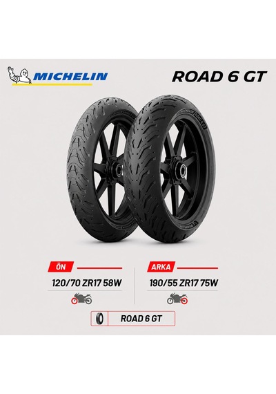 Michelin Road 6 Gt 120/70 Zr17 58w - 190/55 Zr17 75w Ön Arka Motosiklet Lastik Takımı