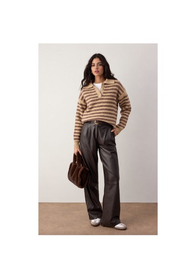 Maison Velora Kadın Camel Çizgili Basic Oversize Polo Yaka Yarım Pat Düğmeli Triko Kazak-27aj002 Bej 923050279 Bej Maison Velora Kadın Camel Çizgili Basic Oversize Polo Yaka Yarım Pat Düğmeli Triko Kazak-27aj002 Bej 923050279 Bej