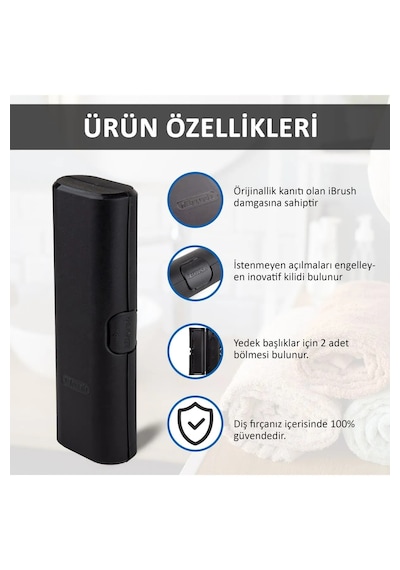 Şarjlı Diş Fırçası Yedek Başlığı Seyahat Kabı Siyah