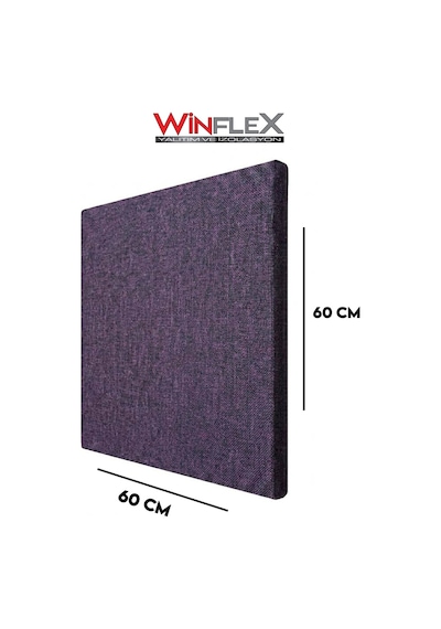 Akustik Kumaş Kaplı Panel-60x60cm Mor
