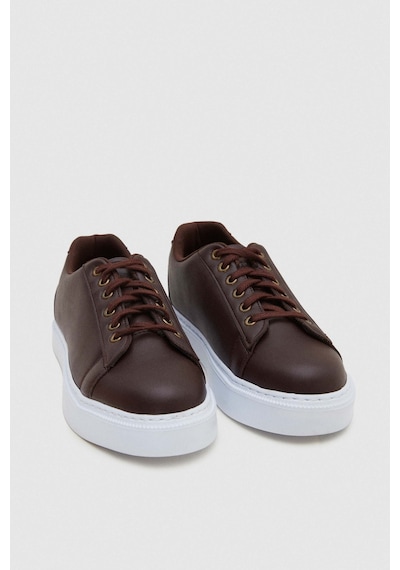 D's Damat Kahverengi Kalın Beyaz Tabanlı Bağcıklı Sneaker Ayakkabi 0EC09ORT0378 Kahverengi