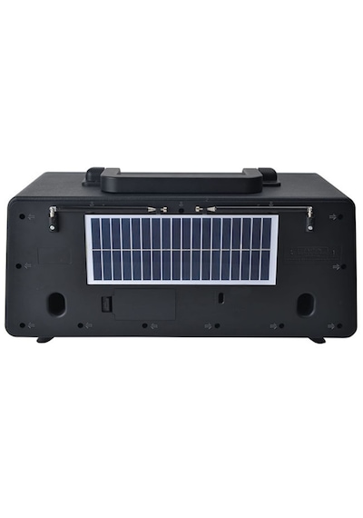 Bluetooth Fm Solar Panel Nostaljik Radyo-2 Farklı Alev Efekt Modu Çift Radyo Anten Sd Kart Usb Girş