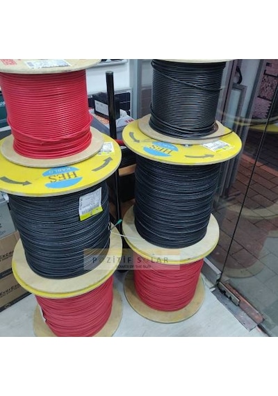 6mm Solar Kablo 5metre Kırmızı 5 M Siyah Toplam 10 M