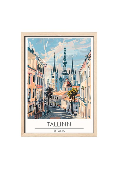 Tallınn Estonıa Ahşap Çerçeveli Dekoratif Duvar Tablosu Ahşap 01