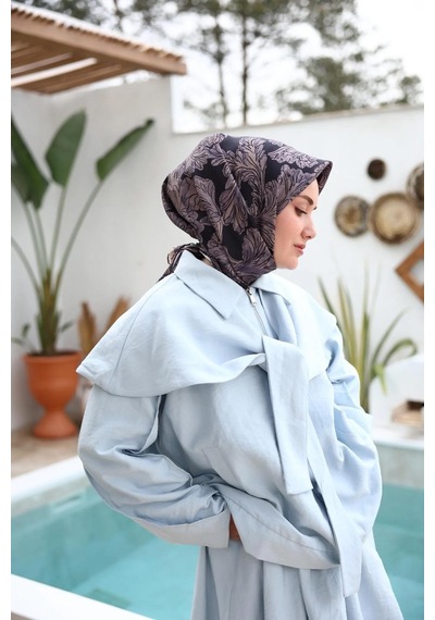 Silk Home Twill İpek Eşarp - 11468-32 Lacivert Mor