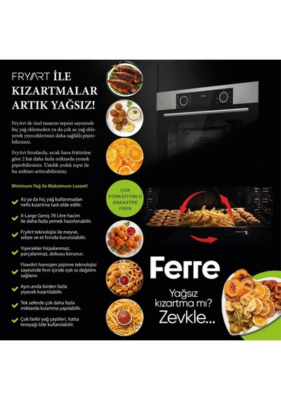 Ferre Ve Afm Tech Fryart Noora Beyaz XE63CB + FM2-BD2201 + FM3301 Ankastre Set