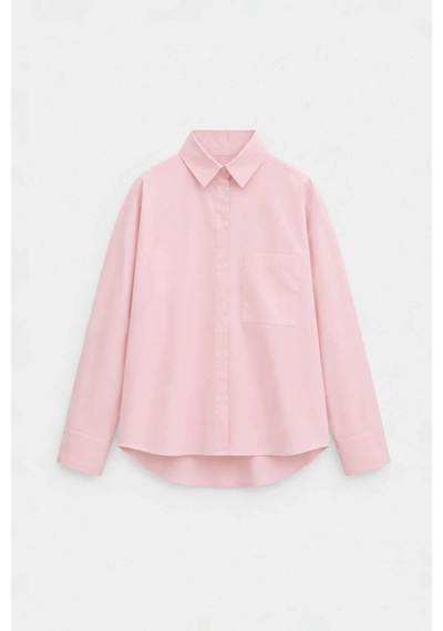 Suud Collection Pembe Klara Yıkamalı Poplin Gömlek