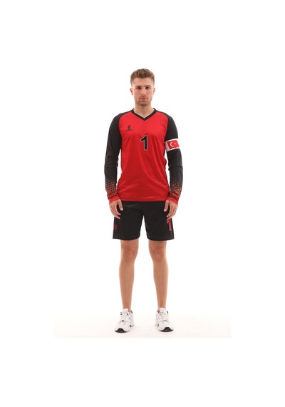 Sportech Kırmızı Sünger Destekli Kaleci Forma Takımı R0124 Kırmızı