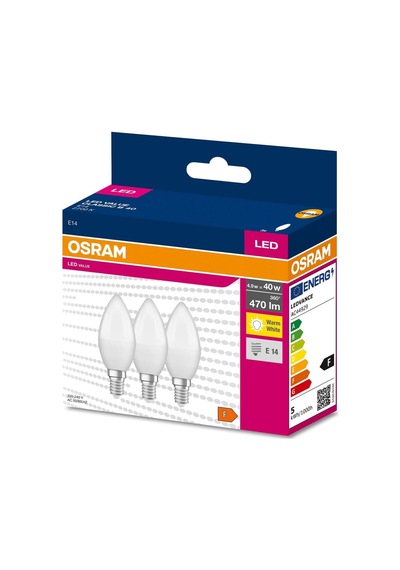Osram 4,9 Watt E-14 İnce Duy 2700k Sarı Işık Buji Led Ampul 3 Lü Paket Seçenekler