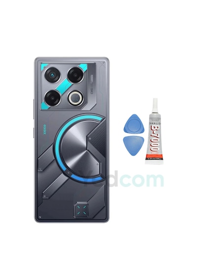 İnfinix Gt 20 Pro Siyah Kamera Camlı Arka Cam Batarya Pil Kapağı Telefon Arka Kapak
