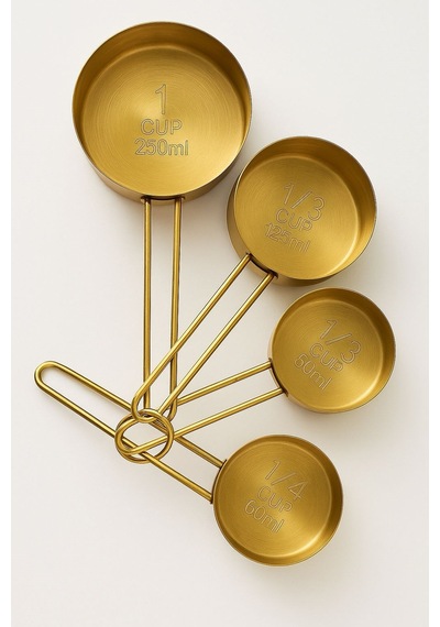 Morponi 4'lü Metal Saplı Gold Touch Premium Ölçü Kaşık Seti Golden