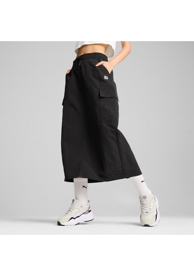 Puma Downtown Kadın Kargo Midi Etek 626656 01 Siyah
