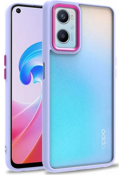 Oppo A96 4G Kılıf Kamera Nikelaj Kenar Renkli Kapak