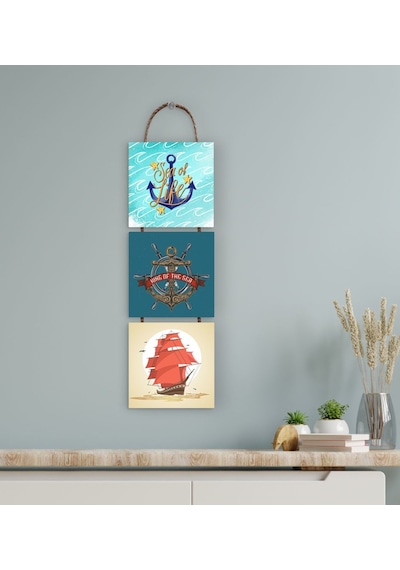 Bk Gift 3 Parça Ipli Ahşap Tablo Seti-52