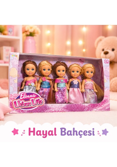 5'li Oyuncak Bebek Seti Çok Renkli