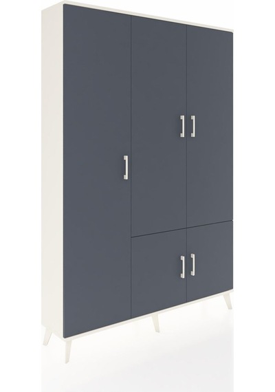 Arges Dolap 7 Raflı 5 Kapaklı Tek Askılı 132x30x195 Aytaşı-an... Aytaşı