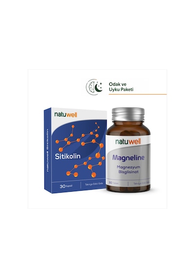 Sitikolin 250 Mg Takviye Edici Gıda 30 Kapsül Ve Magneline Magnezyum Bisglisinat 60 Tablet