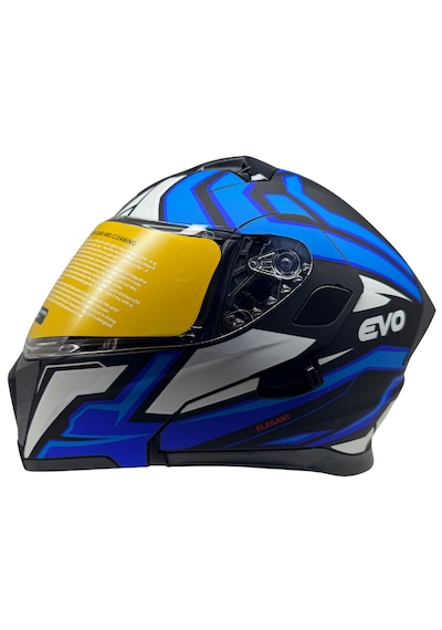 Kask Evo Vizörlü Çeneden Açılır Mavi -siyah Mavi - Siyah