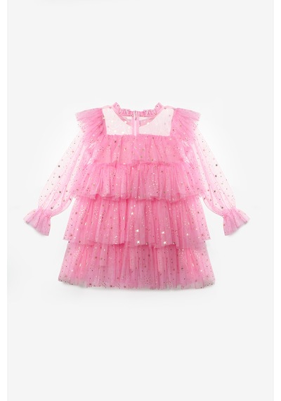 Le Mabelle Pembe Varak Yıldız Baskılı Katlı Kız Çocuk Elbise Pembe Le Mabelle Pembe Varak Yıldız Baskılı Katlı Kız Çocuk Elbise Pembe