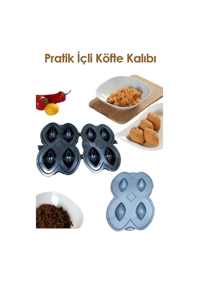 İçli Köfte Kalıp Seti- Pratik Ve Lezzetli Köfte Hazırlama Aracı Plastik Beyaz Diğer