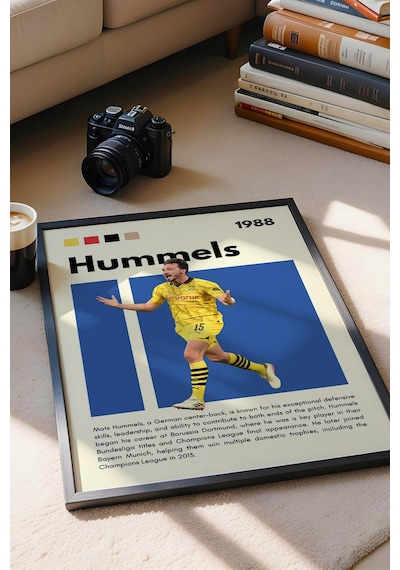 Mats Hummels Çerçeveli Tablo - Dekoratif Çerçeveli Futbolcu Poster Tablo