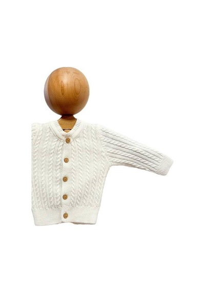 Cantoy Erkek Bebek Triko Düğmeli Hırka-15451 Krem
